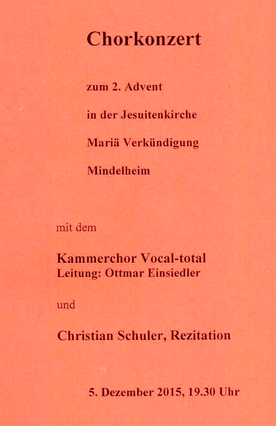 Programm Adventskonzert